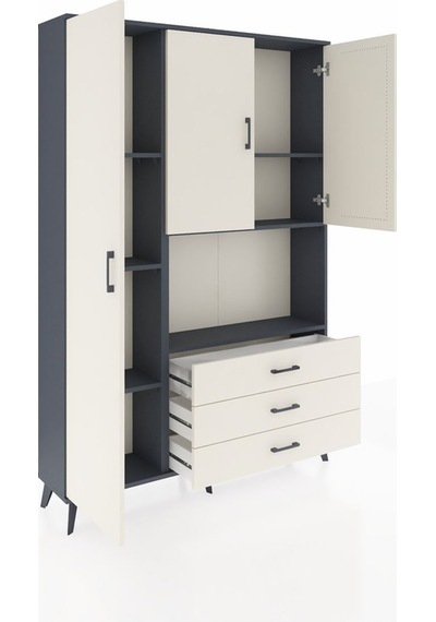 Arges Dolap 6 Raflı 3 Çekmeceli 3 Kapaklı 132x30x195 Antrasit-aytaşı/aytaşı Aytası/aytası Arges Dolap 6 Raflı 3 Çekmeceli 3 Kapaklı 132x30x195 Antrasit-aytaşı/aytaşı Aytası/aytası