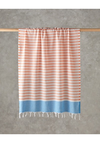 Candy Rejenere Çizgili Peştamal 90x150 Cm Turuncu-açık Mavi Turuncu-açık Mavi