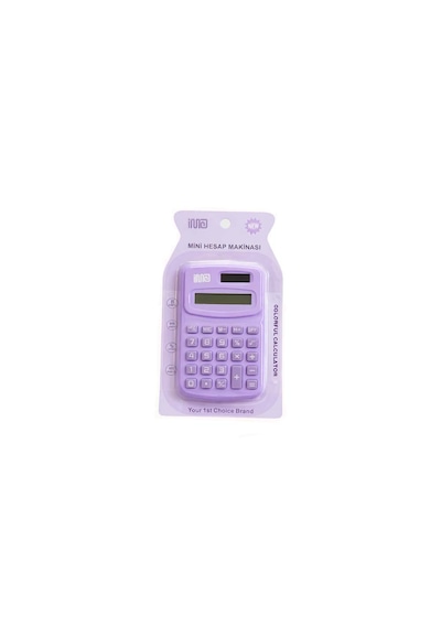 Güneş Enerjili Ve Pilli 8 Haneli Küçük Hesap Makinesi 1 Adet Ebat: 10 Cm X 6,1 Cm Lila