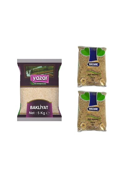 Yazar Pilavlık Pirinç 5 KG + Yazar Yeşil Mercimek 2 x 2500 G