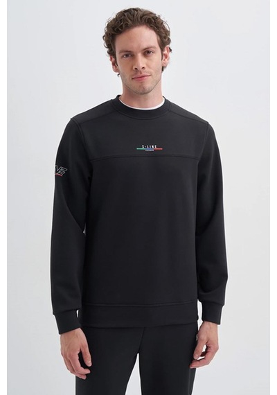 Cazador 52380 Erkek Bisiklet Yaka Sweatshirt Siyah