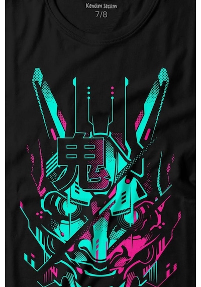Kendim Seçtim Mask Hannya Demon Japonca Japanese Maske Oni Baskılı Tişört Çocuk T-shirt 001