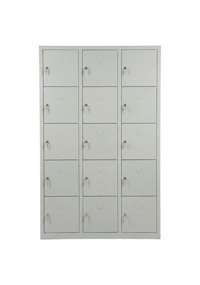 15 Gözlü Metal Emanet Dolabı 118x40x170 Gri