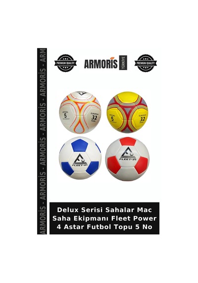 Delux Serisi Sahalar Mac Saha Ekipmanı Fleet Power 4 Astar Futbol Topu 5 No Çok Renkli