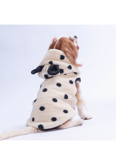 Beyaz Tahoe Plush Yelek Peluş Kulaklı Kedi Köpek Yeleği Kedi Köpek Elbisesi Kedi Köpek Kıyafeti