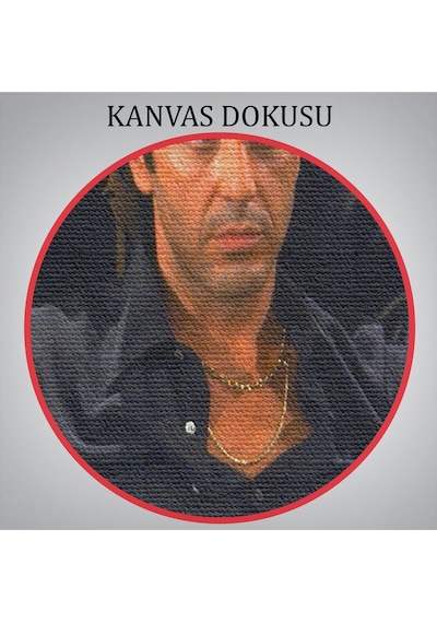 Es10 Özel Tasarım, Dekortif BaskıScarface Alpacino İtalyan Mafya Kanvas Tablo-5137 (35 x 50)