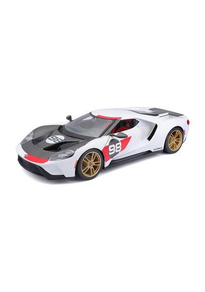 Maisto 1:18 2021 Ford Gt Heritage Edition 98 Diecast Model Araba Metal Gövde Açılır Kapılı Beyaz 3+