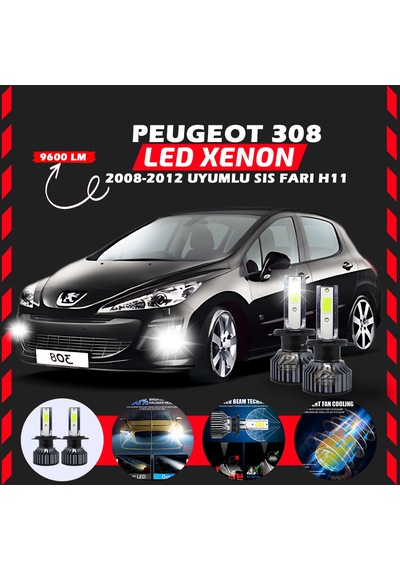Peugeot 308 2008-2012 Sis Farı Uyumlu Şimşek Etkili Led Xenon Pro Series H1