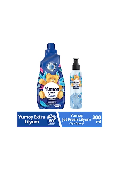 Yumoş Jet Fresh Lilyum 200 ML + Yumoş Konsantre Çamaşır Yumuşatıcısı Lilyum 1440 ML