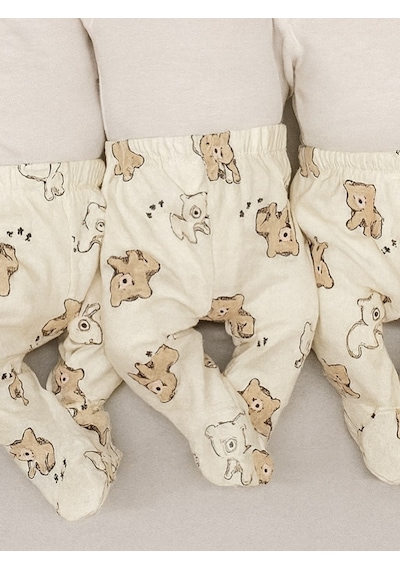 Hellobaby 3 Adet Patikli Pantolon Beyaz