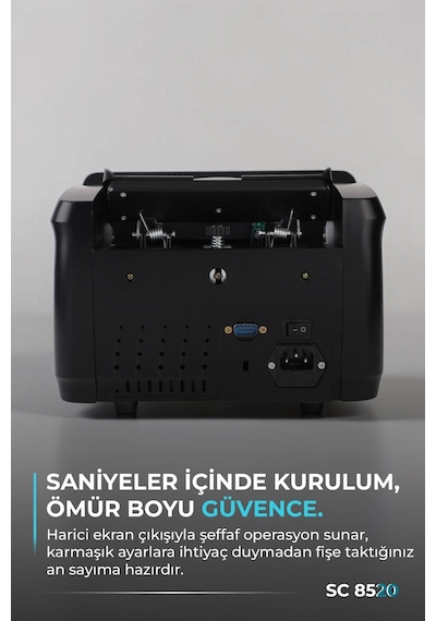 SC8520 Karışık Para Sayma Makinesi, TL ve Euro Karışık, Usd Adet Sayım  + Müşteri Ekranı