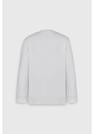 AC&Co / Altınyıldız Classics Erkek Beyaz Batman Lisanslı 3 İplik Loose Fit Bol Kesim Pamuklu Bisiklet Yaka  Sweatshirt Beyaz