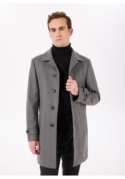 Hackett Gri Erkek Slim Fit Kaban Hm403240