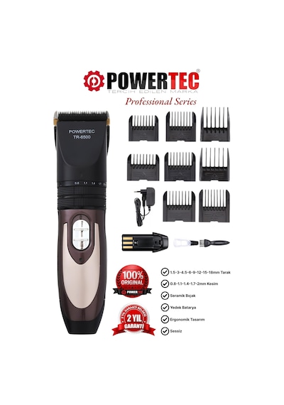 Powertec TR-6500 Şarjlı Saç Sakal Tıraş  Makinesi