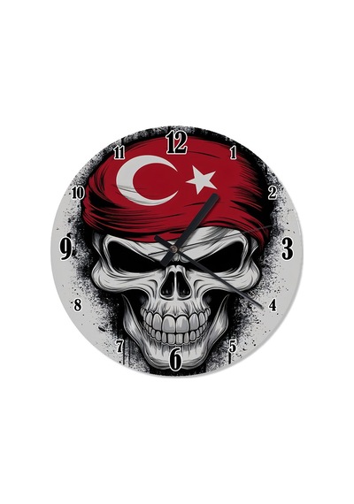 Türkiye Bandanalı Kurukafa Şekilli Duvar Saati