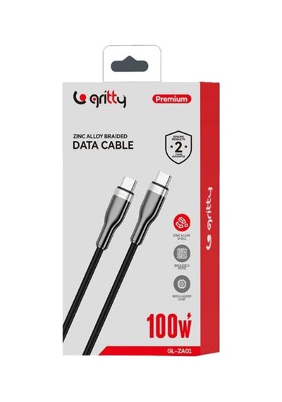 100w Type-c To Type-c Örgülü 1 M Şarj Kablosu Siyah Gl-za01