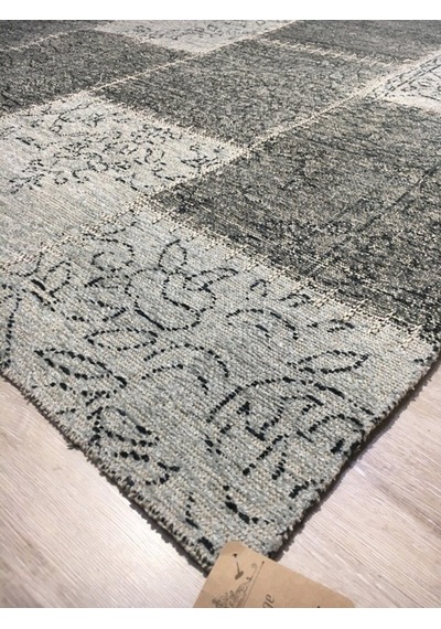 Türkmen Halı Vintage Mood 3205A Gri 80X150Cm Patchwork Kilim