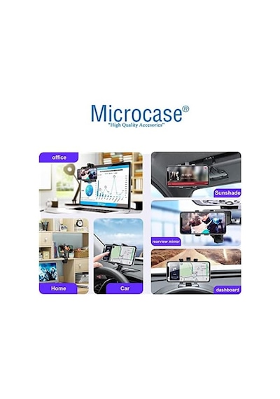 Microcase Araç İçi Numaratörlü Güneş Siperliği Ön Panel Dikiz Aynası Telefon Tutucu - Al2905