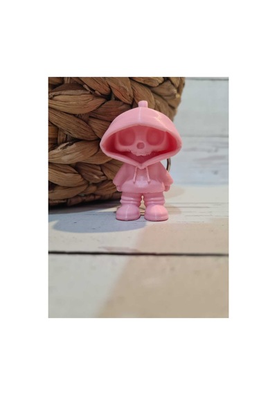 Kapşonlu Kafatası Anahtarlık Pembe