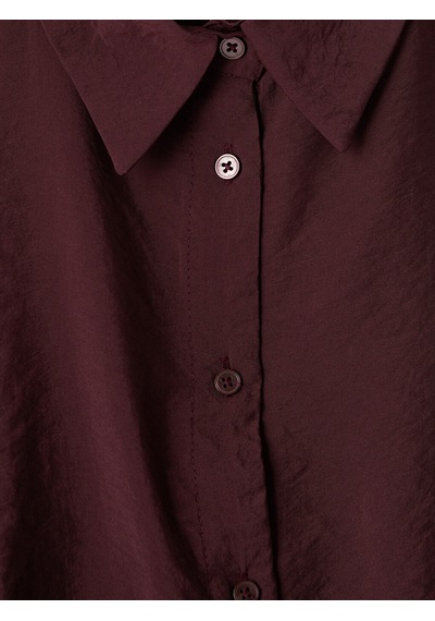 Lcw Modest Bordo Modal Karışımlı Bağlamalı Kadın Gömlek Tunik