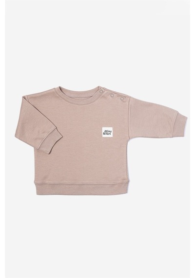 Atlasyael Atlas&yael %100 Organik Pamuk Gots Organik Belgeli Oversize Bebek Üst Sweat - Toprak