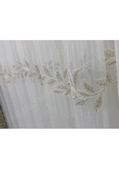 Nivemeshome 2572 Eylülzade Gold Detay 1/3 Pileli Tül Perde Apm Ekru