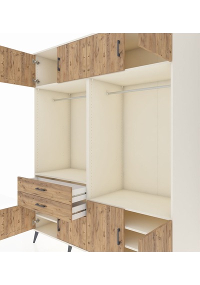 Kronos Gardrop 7 Raflı 2 Çekmeceli 2 Askılı 176x59x221 Aytaşı-çam Çam Kronos Gardrop 7 Raflı 2 Çekmeceli 2 Askılı 176x59x221 Aytaşı-çam Çam