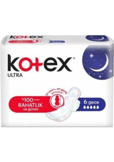 Kotex Ultra Hijyenik Ped Gece 6 x 6'lı