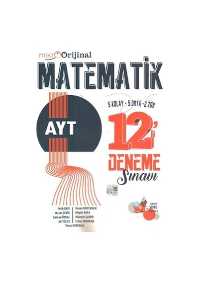 Orijinal Mikro Ayt Matematik 12'li Deneme Sınavı