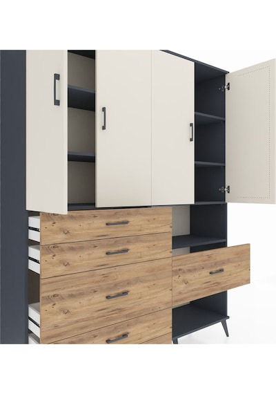 Hyperion Gardrop 7 Raflı 6 Çekmeceli 4 Kapaklı 176x44x221 Antrasit-aytaşı/çam Aytaşı/çam Hyperion Gardrop 7 Raflı 6 Çekmeceli 4 Kapaklı 176x44x221 Antrasit-aytaşı/çam Aytaşı/çam