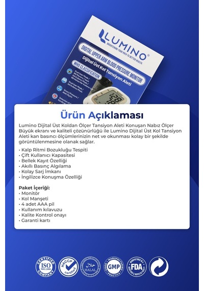 Lumino JN-163B İngilizce Konuşan Tansiyon Aleti