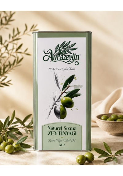 Aurazeytin Natürel Sızma Zeytinyağı 5 L Extra V. Olive Oil Teneke Ambalaj