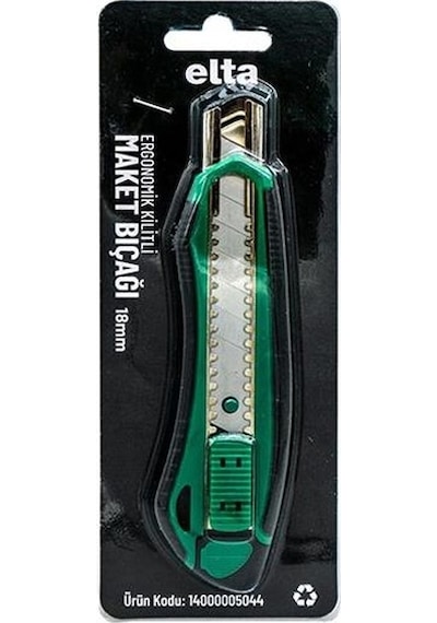 Elta 14000005044 Ergonomik Kilitli Geniş Maket Bıçağı 18 Mm