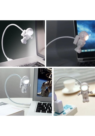 Usb Astronot Gece Lambası, Masa Lambası, Kitap Okuma Lambası Işığı Sarı