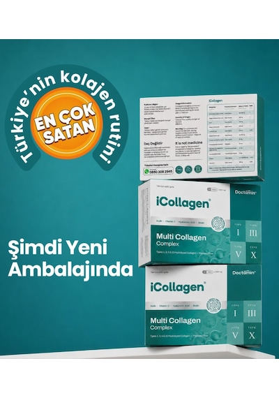 Doctamin İcollagen Kolajen Ve Prebiyotik Tablet 1500 Mg 60 Tablet 3 Adet