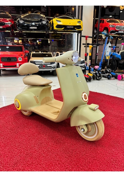 Oyuncaksepeti Vespa Akülü Motor 12 Volt 2-5 Yaş Krem
