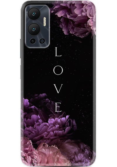 Infinix Hot 12 Kılıf Silikon Desen Özel Seri Love Flow 1664