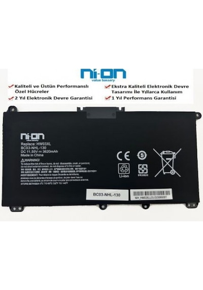Nion Hp Pavilion 15-eg2006nt 68n84ea Uyumlu Notebook Batarya - Pil