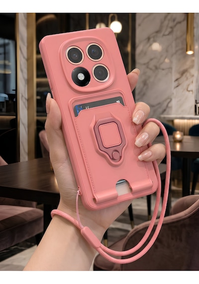 Xiaomi Redmi Note 14 Pro 5g İçin Uyumlu Boyun Askılı Yüzüklü Stand Olabilen Telefon Kılıfı