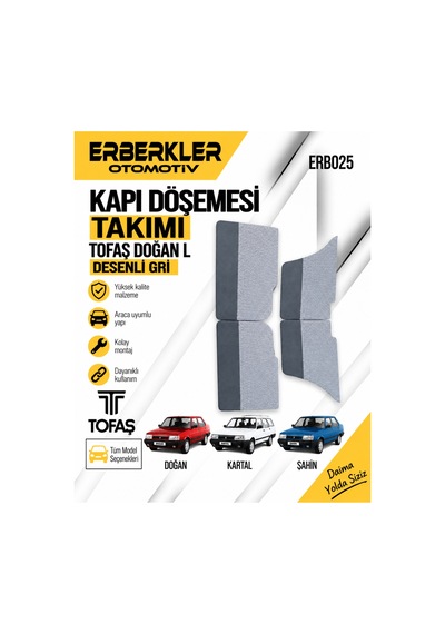 Tofaş Doğan L Kapı Döşemesi Takım Desenli Gri Tf01012502gd - Erb748