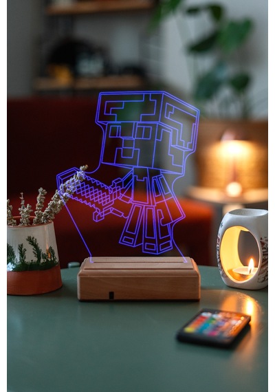 Oyunculara Hediye 3D Gaz Maskesi Led Gece Lambası