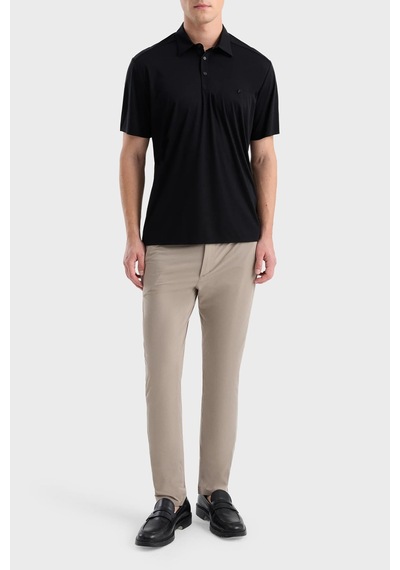 Isaora % 100 Pamuk Regular Fit Düğmeli Polo Erkek Polo Isr33040 Siyah