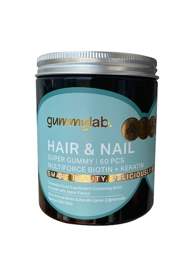 Gummylab. Hair & Nail Multiforce Biotin + Keratin Takviye Edici Gıda 60 Adet Jel Form