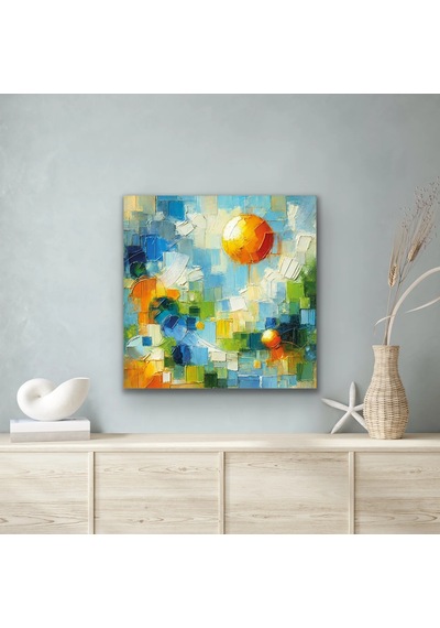 Yaz Mevsimi Kanvas Tablo 60x60cm Çok Renkli
