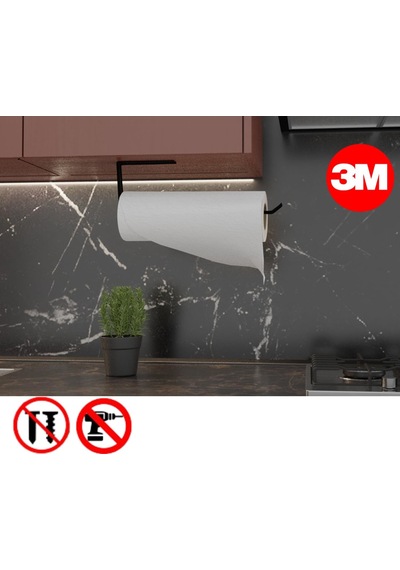 Yapışkanlı Kağıt Havluluk Yapışkanlı Havlu Askılığı, Banyo Askısı Yapışkanlı Havluluk Ve Peçete Siyah