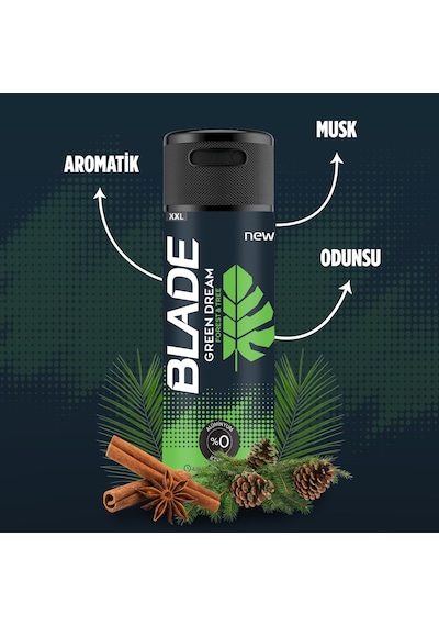 Blade Green Dream Erkek Alüminyumsuz Deodorant 4x200 Ml