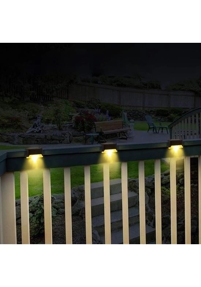 Hubrendy Kargo Solar Güneş Enerjili Şarj Edilen Köşebent Merdiven Veranda Bahçe Yolu Led Lamba Işık