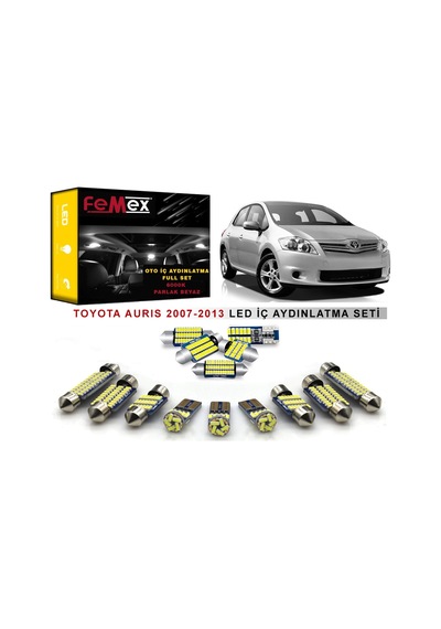Toyota Uyumlu Auris 2007-2012 LED İç Aydınlatma Ampul Seti FEMEX