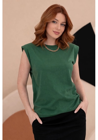 Bbbutikbasic T Kol Penye Bluz Hkn34 Yeşil