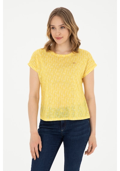 U.S. Polo Assn. Kadın Sarı Bisiklet Yaka Tişört 50281790-VR044